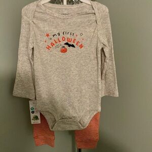Carter's Halloween Gray and Orange Bodysuit